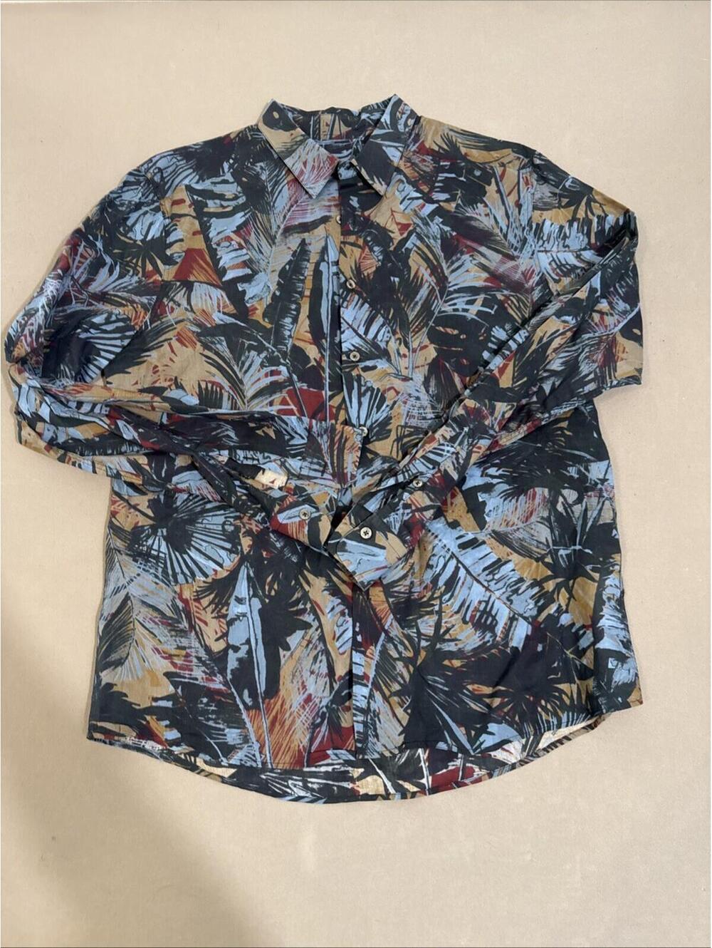 Paul Smith Floral Shirt Mens XL All Over Print Flowers Button Up Long Sleeve